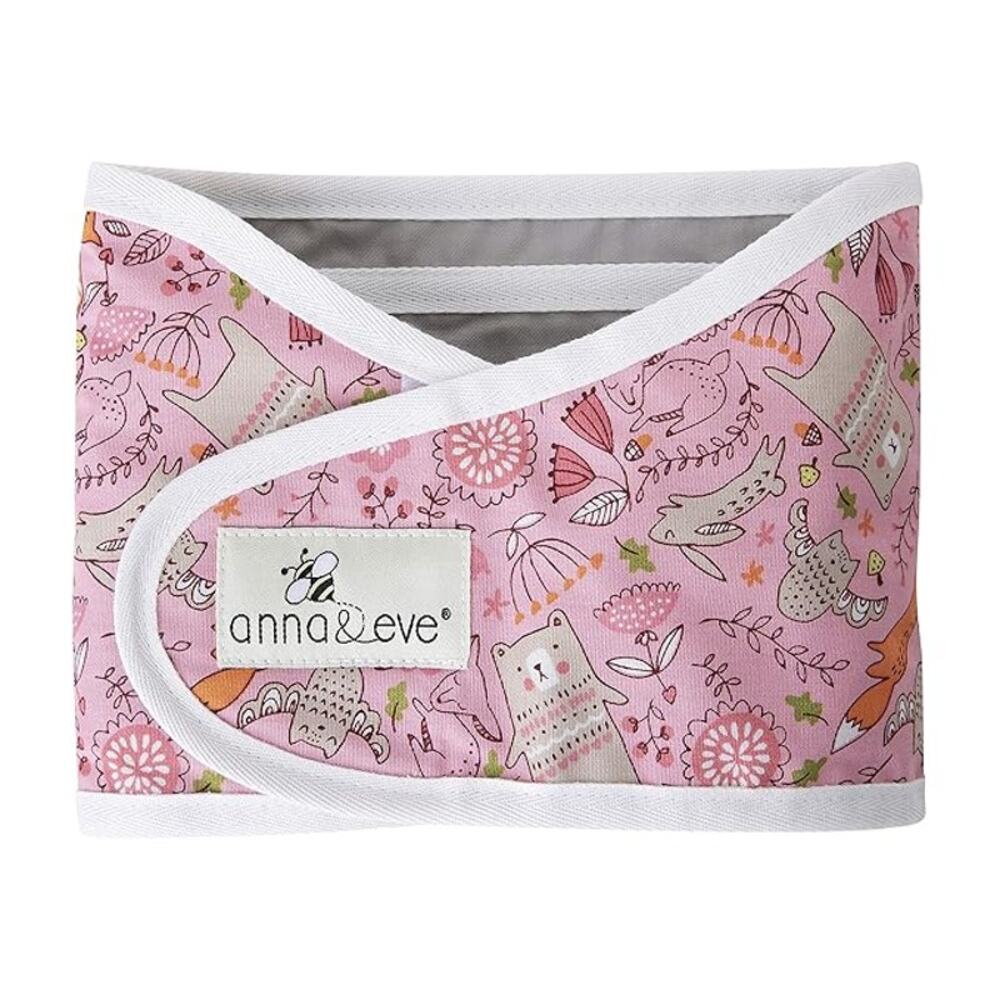 NWT Anna & Eve® Baby Swaddle Strap Arms Only Cotton Adjustable Woodland Pink L